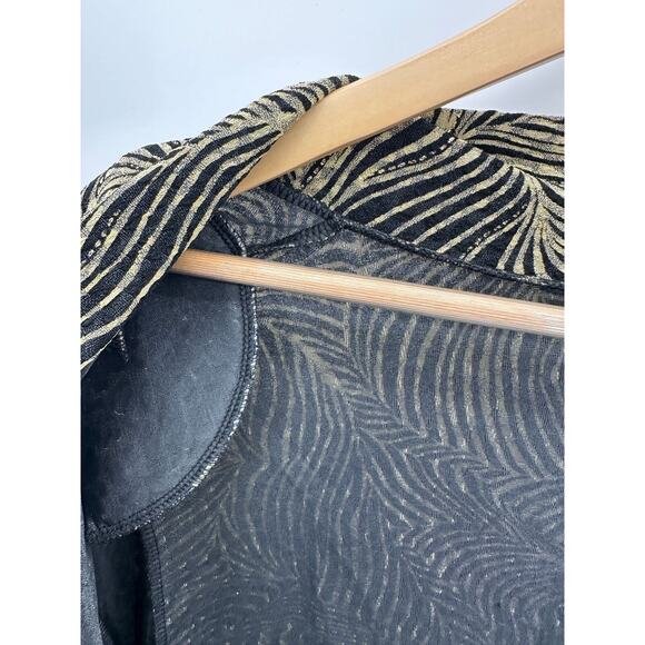 Draper's Damon's Cardigan Women 3X Black Beige Swirl Slinky Open Front Mature - Picture 6 of 7